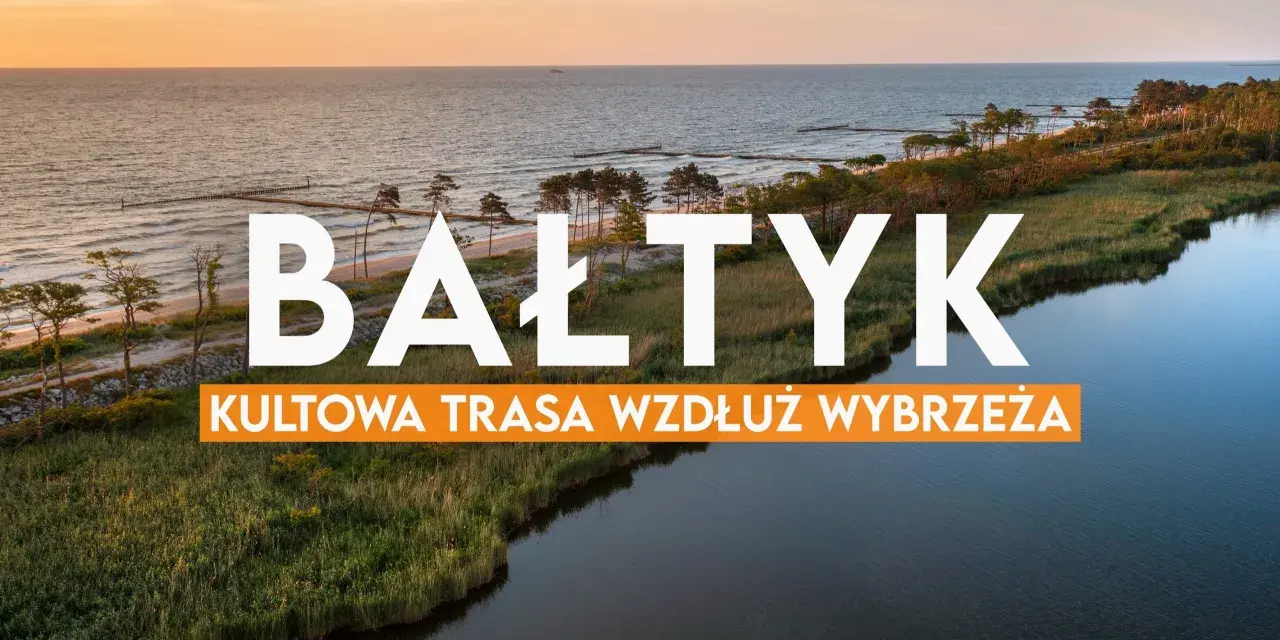Zachód słońca nad Bałtykiem. Kultowa trasa rowerowa wzdłuż wybrzeża, część europejskich tras rowerowych, zaprasza do odkrywania piękna polskiego wybrzeża.