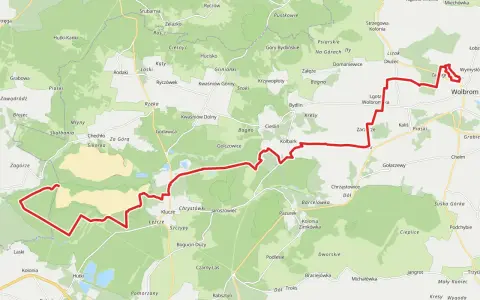 Trasa velo przemsza wije się przez malownicze tereny, mijając wsie takie jak Wolbrom, Lgota i Grabowa.