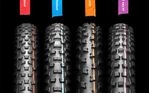 Cztery opony rowerowe z różnymi bieżnikami: SPEED, SPEEDGRIP, SOFT, ULTRA SOFT. Rozmiar 42-622.