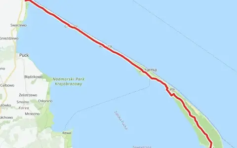 Trasa rowerowa z Władysławowa przez Półwysep Helski do Helu. Zaplanowana wyprawa rowerowa wzdłuż wybrzeża.