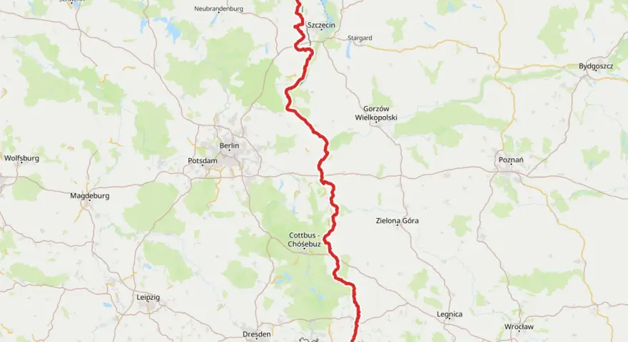 Trasa rowerowa Odra-Nysa biegnie od Świnoujścia przez Szczecin, Gorzów Wlkp., Zieloną Górę, aż po Kotlinę Kłodzką.