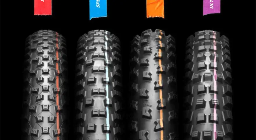 Cztery opony rowerowe z różnymi bieżnikami: SPEED, SPEEDGRIP, SOFT, ULTRA SOFT. Rozmiar 42-622.
